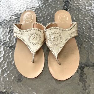 Jack Rogers Metallic Gold Thong Sandals 10